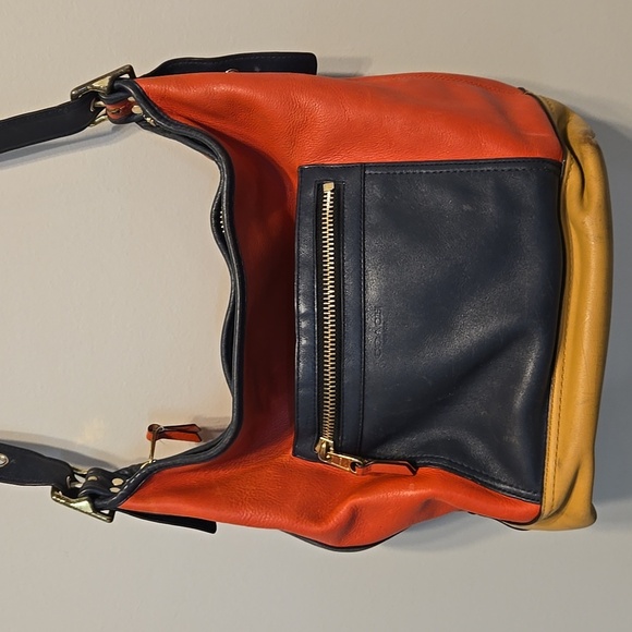 Coach Women Restored Larger Duffle Multicolor Shoulder Bag Purse Leather - Picture 2 of 16